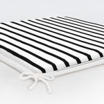 Siyah Beyaz Çizgili Dijital Baskılı Fermuarlı Sandalye Minderi Realhomes