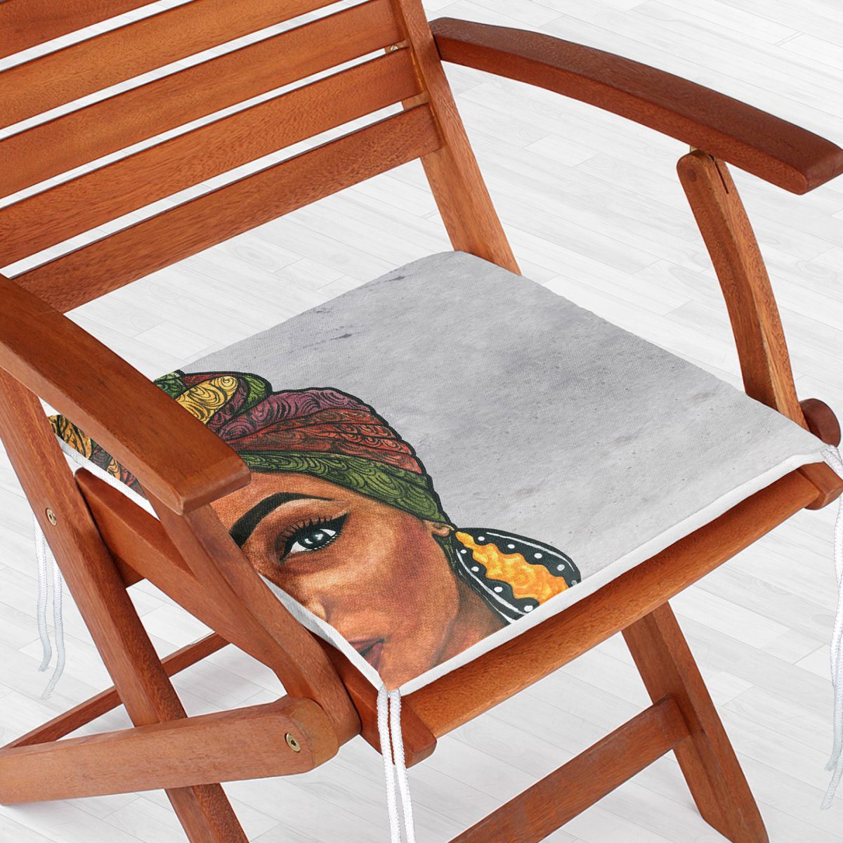 Etnik Afrika Kadın Tasarımlı Dijital Baskılı Fermuarlı Sandalye Minderi Realhomes