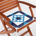 Mavi Çini Desenli Dijital Baskılı Fermuarlı Sandalye Minderi Realhomes