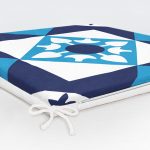 Mavi Çini Desenli Dijital Baskılı Fermuarlı Sandalye Minderi Realhomes