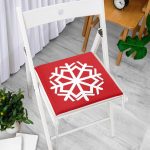 - Frm-Ryl268-Kirmizi-Tekli-Kar-Tanesi-Yilbasi-Temali-Fermuarli-Sandalye-Minderi - Realhomes Kırmızı Tekli Kar Tanesi Yılbaşı Temalı Fermuarlı Sandalye Minderi Realhomes