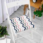 Renkli Zigzag Motifli Özel Tasarım Fermuarlı Sandalye Minderi Realhomes