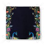 Lacivert Zemin Tavuskuşu Özel Tasarım Fermuarlı Sandalye Minderi Realhomes