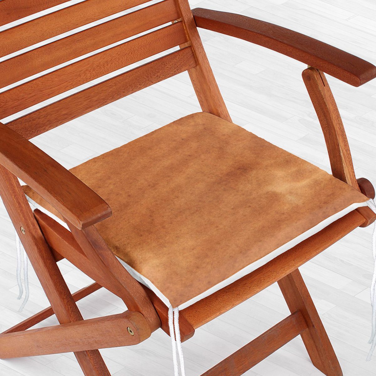 Kahverengi Dalgalı Düz Renkli Dijital Baskılı Modern Fermuarlı Sandalye Minderi Realhomes