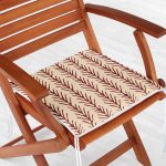 Krem Kahve Ebru Sanatı Dijital Baskılı Modern Fermuarlı Sandalye Minderi Realhomes