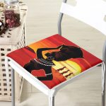 - Frm-Ryl344-Etnik-Siyahi-Kadin-Temali-Dijital-Baskili-Fermuarli-Sandalye-Minderi - Realhomes Etnik Siyahi Kadın Temalı Dijital Baskılı Fermuarlı Sandalye Minderi Realhomes