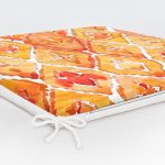 Turuncu Damask Tasarımlı Dijital Baskılı Fermuarlı Sandalye Minderi Realhomes