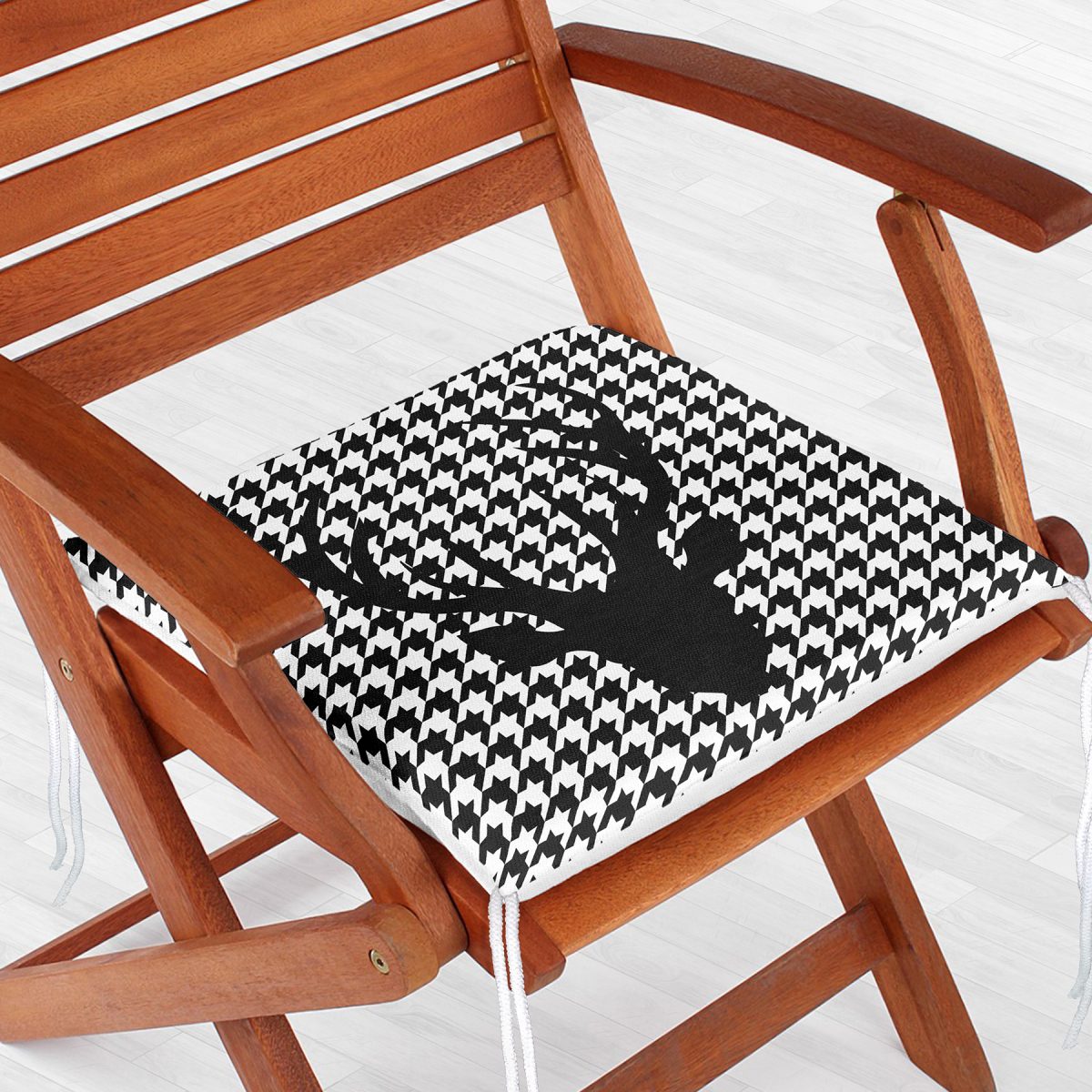 Kazayağı Zemin Geyik Tasarımlı Fermuarlı Sandalye Minderi Realhomes