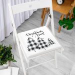 Christmas Temalı Ekose Çam Ağacı Motifli Fermuarlı Sandalye Minderi Realhomes