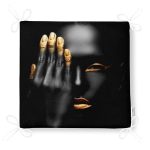 Gold Detaylı Siyahi Kadın Tasarımlı Fermuarlı Sandalye Minderi Realhomes