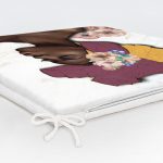 Gül Tasarımlı Siyahi Kadın Motifli Modern Fermuarlı Sandalye Minderi Realhomes