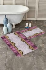 - PaspasTakimi-2li-Set101-Gorsel - Realhomes  Mor Mermer Tasarımlı Dijital Baskılı 2'li Kaymaz Tabanlı Banyo & Mutfak Paspas Takımı Realhomes