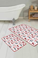 - PaspasTakimi-2li-Set112-Gorsel - Realhomes  Mery Christmas Tasarımlı Dijital Baskılı 2'li Kaymaz Tabanlı Banyo & Mutfak Paspas Takımı Realhomes