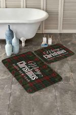 - PaspasTakimi-2li-Set113-Gorsel-1 - Realhomes  Mery Christmas Temalı Ekose Zeminli Özel Tasarım 2'li Kaymaz Tabanlı Banyo & Mutfak Paspas Takımı Realhomes