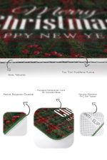 - PaspasTakimi-2li-Set113-Gorsel-3 - Realhomes  Mery Christmas Temalı Ekose Zeminli Özel Tasarım 2'li Kaymaz Tabanlı Banyo & Mutfak Paspas Takımı Realhomes