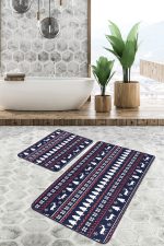 - PaspasTakimi-2li-Set114-Gorsel - Realhomes  Lacivert Zemin Kanaviçe Yılbaşı Temalı Dijital Baskılı 2'li Kaymaz Tabanlı Banyo & Mutfak Paspas Takımı Realhomes