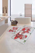 - PaspasTakimi-2li-Set117-Gorsel-2 - Realhomes  Love Tasarımlı Yılbaşı Temalı Özel Tasarım 2'li Kaymaz Tabanlı Banyo & Mutfak Paspas Takımı Realhomes