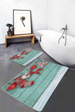 - PaspasTakimi-2li-Set118-Gorsel-1 - Realhomes  Yılbaşı Temalı Özel Tasarımlı Dijital Baskılı 2'li Kaymaz Tabanlı Banyo & Mutfak Paspas Takımı Realhomes