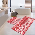 Sanatsal Motifli Dijital Baskılı 2'li Kaymaz Tabanlı Banyo & Mutfak Paspas Takımı Realhomes