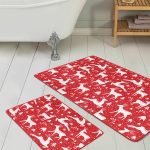 Mavi Lacivert Mermer Tasarımlı Dijital Baskılı 2'li Kaymaz Tabanlı Banyo & Mutfak Paspas Takımı Realhomes