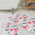 Lacivert Zemin Çapa & Kayık Motifli 2'li Kaymaz Tabanlı Banyo & Mutfak Paspas Takımı Realhomes