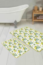 - PaspasTakimi-2li-Set136-Gorsel - Realhomes  Limon Salkımları Dijital Baskılı Özel Tasarım 2'li Kaymaz Tabanlı Banyo & Mutfak Paspas Takımı Realhomes