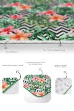 - PaspasTakimi-2li-Set140-Gorsel-3 - Realhomes Siyah Zigzag Zemin Tropik Yaprak Gül Motifli 2'li Kaymaz Tabanlı Banyo & Mutfak Paspas Takımı Realhomes