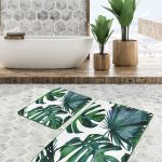 Sanatsal Motifli Dijital Baskılı 2'li Kaymaz Tabanlı Banyo & Mutfak Paspas Takımı Realhomes