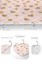 - PaspasTakimi-2li-Set147-Gorsel-3 - Realhomes  Pembe Kareli Zemin Gold Kalp Detaylı 2'li Kaymaz Tabanlı Banyo & Mutfak Paspas Takımı Realhomes