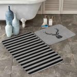 Mavi Çini Motifli Kelebek Tasarımlı Dijital Baskılı 2'li Kaymaz Tabanlı Banyo & Mutfak Paspas Takımı Realhomes