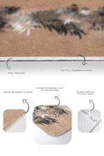 - PaspasTakimi-2li-Set159-Gorsel-3 - Realhomes Kahve Zemin Tropik Yapraklar Dijital Baskılı 2'li Kaymaz Tabanlı Banyo & Mutfak Paspas Takımı Realhomes