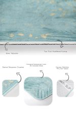 - PaspasTakimi-2li-Set161-Gorsel-3 - Realhomes Mint Yeşili Temalı Yaprak Desenli 2'li Kaymaz Tabanlı Banyo & Mutfak Paspas Takımı Realhomes