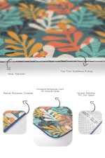 - PaspasTakimi-2li-Set162-Gorsel-3 - Realhomes  Renkli Tropik Yapraklar Dijital Baskılı 2'li Kaymaz Tabanlı Banyo & Mutfak Paspas Takımı Realhomes