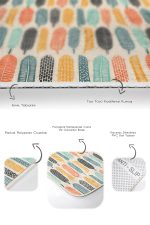 - PaspasTakimi-2li-Set163-Gorsel-3 - Realhomes  Renkli Uzun Tropik Yapraklar Özel Tasarım 2'li Kaymaz Tabanlı Banyo & Mutfak Paspas Takımı Realhomes