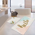 Gri Zemin Saksılı Kaktüs Motifli 2'li Kaymaz Tabanlı Banyo & Mutfak Paspas Takımı Realhomes