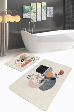 - PaspasTakimi-2li-Set166-Gorsel-2 - Realhomes  Soyut Tasarımlı Dijital Baskılı 2'li Kaymaz Tabanlı Banyo & Mutfak Paspas Takımı Realhomes