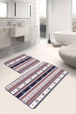 - PaspasTakimi-2li-Set167-Gorsel-2 - Realhomes  Lacivert Bordo Denizci Temalı Dijital Baskılı 2'li Kaymaz Tabanlı Banyo & Mutfak Paspas Takımı Realhomes