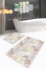 - PaspasTakimi-2li-Set168-Gorsel-2 - Realhomes Kurumu Renkli Sonbahar Yaprakları Özel Tasarım 2'li Kaymaz Tabanlı Banyo & Mutfak Paspas Takımı Realhomes