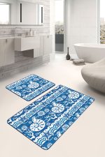 - PaspasTakimi-2li-Set169-Gorsel-2 - Realhomes  Mavi Deniz Temalı Dijital Baskılı 2'li Kaymaz Tabanlı Banyo & Mutfak Paspas Takımı Realhomes