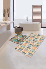 - PaspasTakimi-2li-Set180-Gorsel-2 - Realhomes  Renkli Tropik Yaprak Tasarımlı Dijital Baskılı 2'li Kaymaz Tabanlı Banyo & Mutfak Paspas Takımı Realhomes