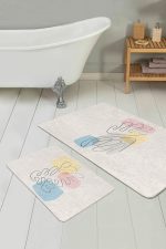 - PaspasTakimi-2li-Set184-Gorsel-2 - Realhomes  Onedraw Motifli Dijital Baskılı Özel Tasarım 2'li Kaymaz Tabanlı Banyo & Mutfak Paspas Takımı Realhomes