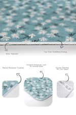 - PaspasTakimi-2li-Set185-Gorsel-3 - Realhomes  Mavi Zemin Papatya Tasarımlı 2'li Kaymaz Tabanlı Banyo & Mutfak Paspas Takımı Realhomes