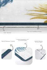 - PaspasTakimi-2li-Set203-Gorsel-3 - Realhomes  Beyaz Zeminde Renkli Yaprak Desenli Dijital Baskılı 2'li Kaymaz Tabanlı Banyo & Mutfak Paspas Takımı Realhomes