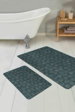 - PaspasTakimi-2li-Set207-Gorsel-1 - Realhomes  Yeşil Zemin Tropik Yaprak Çizimli Dijital Baskılı 2'li Kaymaz Tabanlı Banyo & Mutfak Paspas Takımı Realhomes