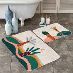 Ekose Çam Ağacı Tasarımlı Yılbaşı Temalı 2'li Kaymaz Tabanlı Banyo & Mutfak Paspas Takımı Realhomes