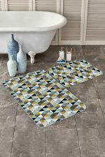 - PaspasTakimi-2li-Set228-Gorsel - Realhomes Renkli Geometrik Üçgen Motifli Dijital Baskılı 2'li Kaymaz Tabanlı Banyo & Mutfak Paspas Takımı Realhomes