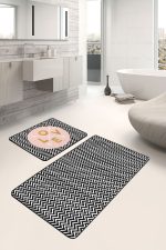 - PaspasTakimi-2li-Set229-Gorsel-1 - Realhomes  Zigzag Zemin Love Motifli Dijital Baskılı 2'li Kaymaz Tabanlı Banyo & Mutfak Paspas Takımı Realhomes