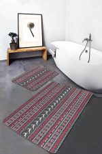 - PaspasTakimi-2li-Set231-Gorsel - Realhomes  Kanaviçe Motifli Geyik Yılbaşı Temalı Dijital Baskılı 2'li Kaymaz Tabanlı Banyo & Mutfak Paspas Takımı Realhomes