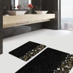 Soft Renkli Hello Beatiful Dijital Baskılı 2'li Kaymaz Tabanlı Banyo & Mutfak Paspas Takımı Realhomes