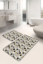 - PaspasTakimi-2li-Set241-Gorsel-2 - Realhomes  Gold Detaylı Sonbahar Yaprakları Özel Tasarımlı 2'li Kaymaz Tabanlı Banyo & Mutfak Paspas Takımı Realhomes